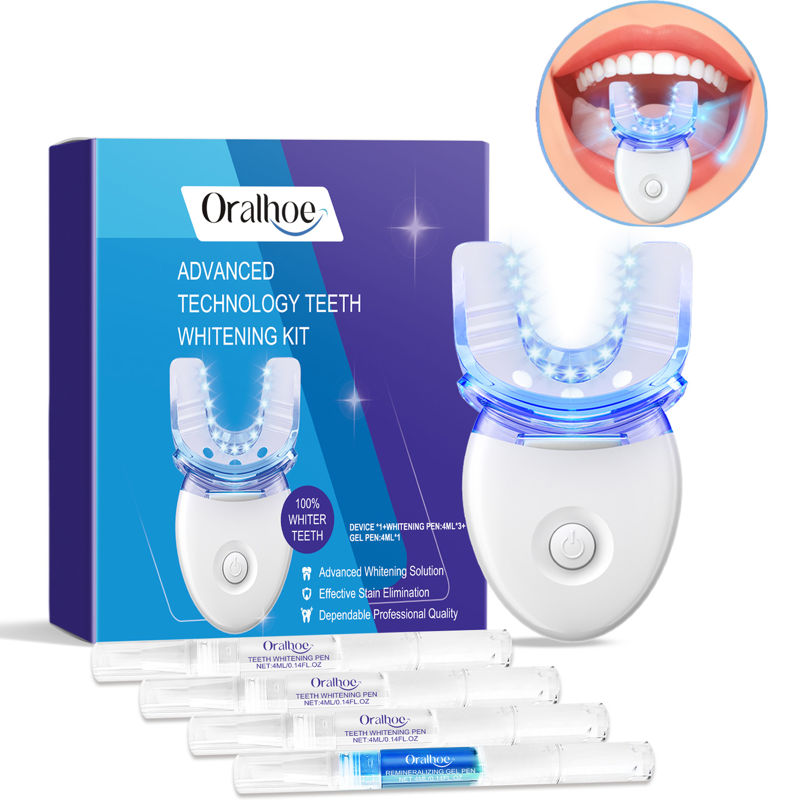 Teeth Whitening With Peroxide - Профессиональный комплект светодиодных ламп для отбеливания